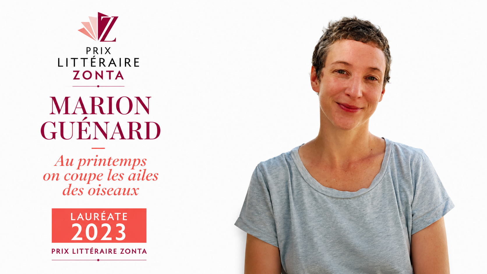 Marion Guénard — Lauréate Prix Littéraire Zonta 2023